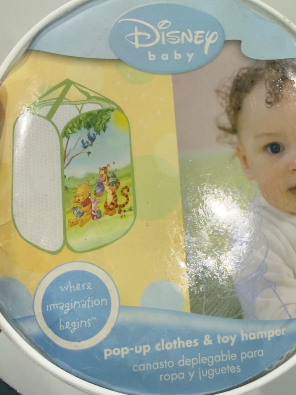 Disney Baby Yellow & Blue Winnie the Pooh Pop-Up Toy Hamper